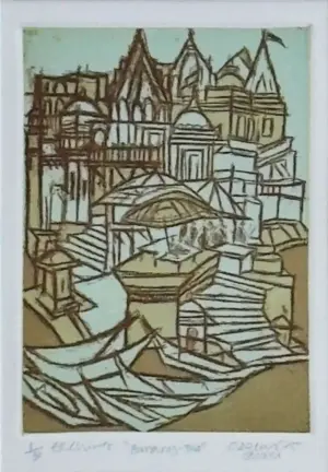 <b>Vrindavan Solanki</b><br>Banaras-II<br>Etching<br>11 x 15 Inches<br>2025