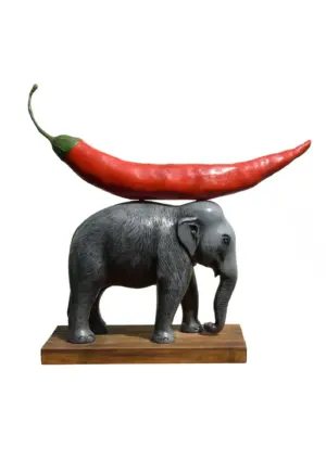 <b>Dushyant Patel</b><br>Untitled<br>Fiberglass with oil and Wood<br>18 x 22 x 10 Inches<br>Unknown