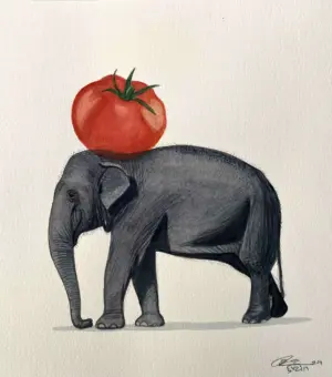 <b>Dushyant Patel</b><br>Untitled<br>Watercolor on Paper<br>11 x 10 Inches<br>2024