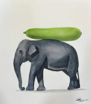 <b>Dushyant Patel</b><br>Untitled<br>Watercolor on Paper<br>11 x 10 Inches<br>2024