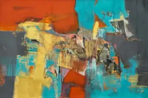 <b>Mukhtar Ahmed Sardar</b><br>Untitled<br>Acrylic on Canvas<br> 24 x 36 Inches<br>2023