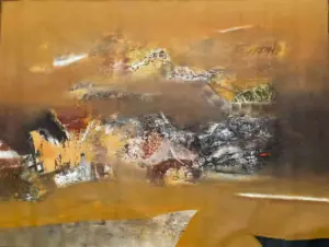 <b>Mukhtar Ahmed Sardar</b><br>Untitled<br>Acrylic on Canvas<br>36 x 47.5 Inches<br>2024