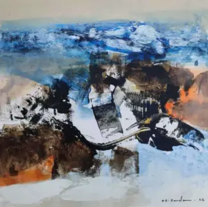 <b>Mukhtar Ahmed Sardar</b><br>Untitled<br>Acrylic on Paper<br>10 x 10 Inches<br>Unknown