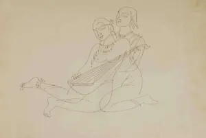 <b>K. K. Hebbar</b><br>Untitled<br>Pen on Paper<br> 11 x 15 Inches<br>Unknown