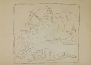 <b>K. K. Hebbar</b><br>Untitled<br>Pen on Paper<br>11 x 15 Inches<br>Unknown