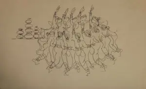 <b>K. K. Hebbar</b><br>Untitled<br>Pen on Paper<br>7.75 x 11.25 Inches<br>Unknown