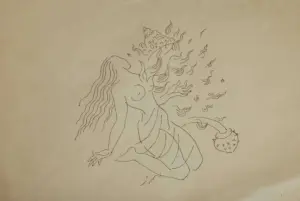 <b>K. K. Hebbar</b><br>Untitled<br>Pen on Paper<br>11 x 15 Inches<br>Unknown