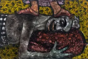 <b>A. Rajeswara Rao</b><br> Don?t Be Silly Darling<br>Acrylic on Acrylic Sheet<br>36 x 12 Inches <br>2020