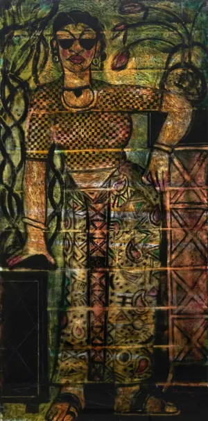 <b>A. Rajeswara Rao</b><br>Magnolia<br>Acrylic on Acrylic Sheet<br>48 x 24 Inches<br>2022