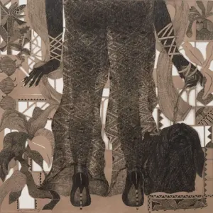 <b>A. Rajeswara Rao</b><br> Smoking Zone<br> Pen & Ink on Paper Cut<br> 24 x 24 Inches<br>2017