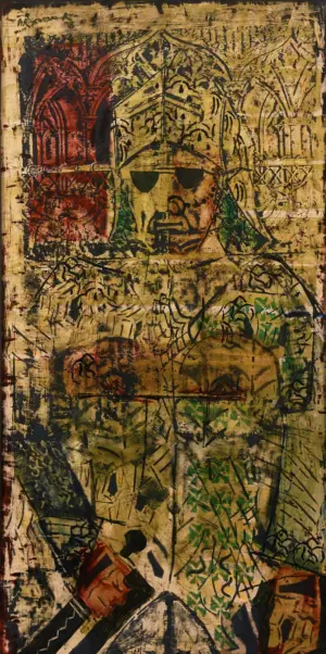 <b>A. Rajeswara Rao</b><br>The King<br>Acrylic on Acrylic Sheet<br>48 x 24 Inches <br>2018