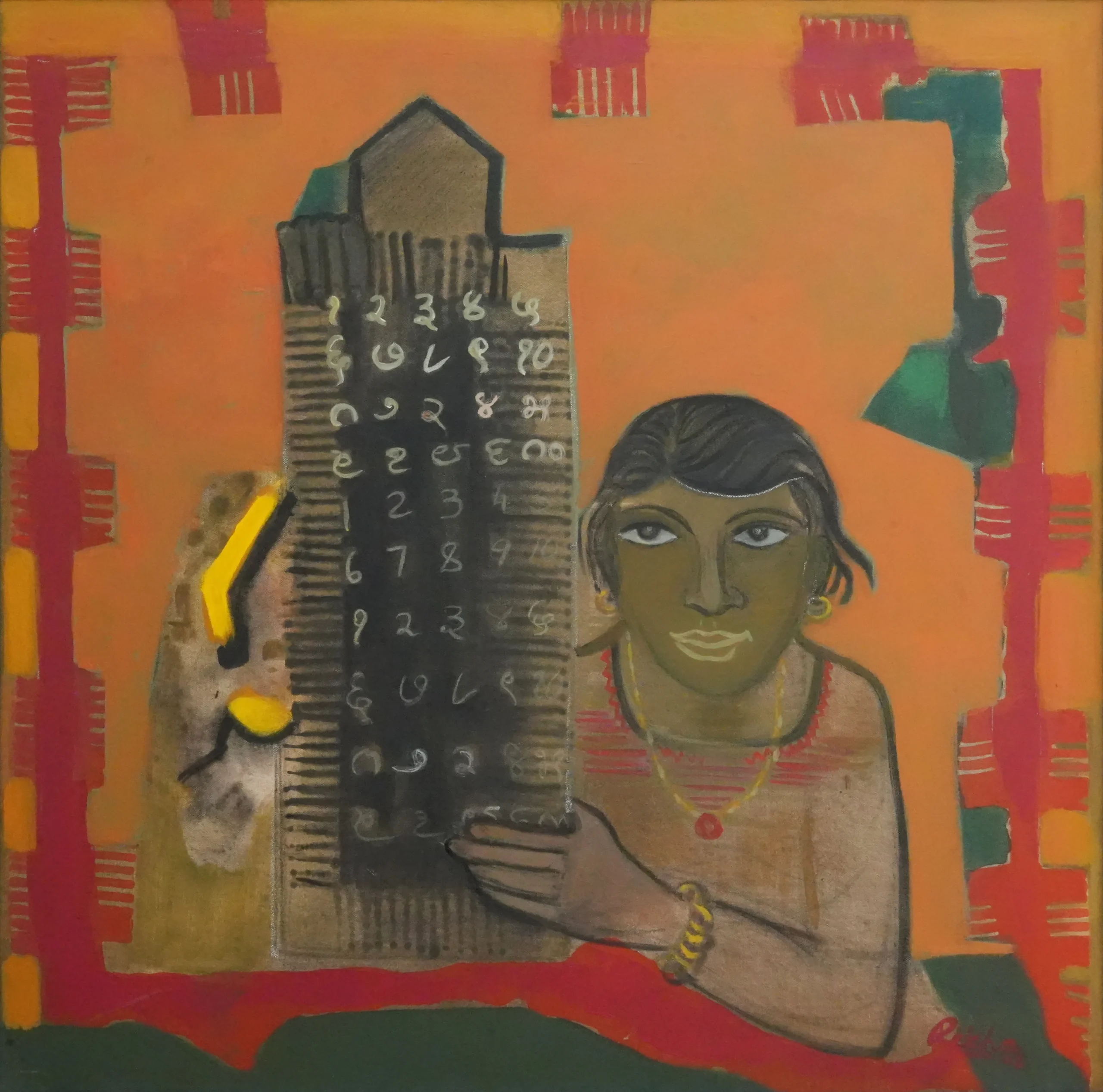 <b>Rekha Hebbar Rao</b><br>Hope<br>Acrylic on Canvas<br>30 x 30 Inches<br>2004