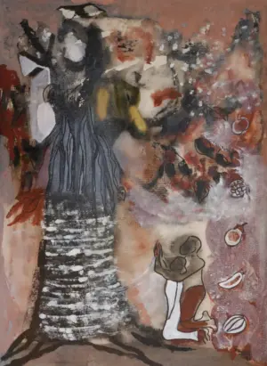 <b>Rekha Hebbar Rao</b><br>Vat Purnima<br>Acrylic & Ink on Paper<br>29.5 x 21 Inches<br>1998