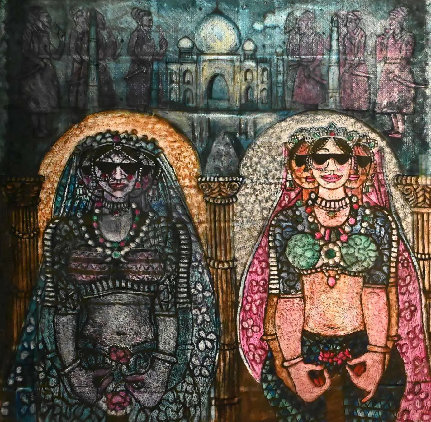 <b>A. Rajeswara Rao</b><br>Mein Asli Mumtaz Hoon<br>Acrylic on Acrylic Sheet<br> 48 x 48 Inches<br>Unknown
