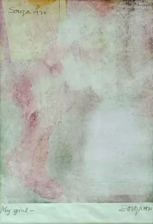 <b>Francis Newton Souza</b><br>My Girl<br>Chemical alteration on Paper<br>11 x 8 inches<br>1970