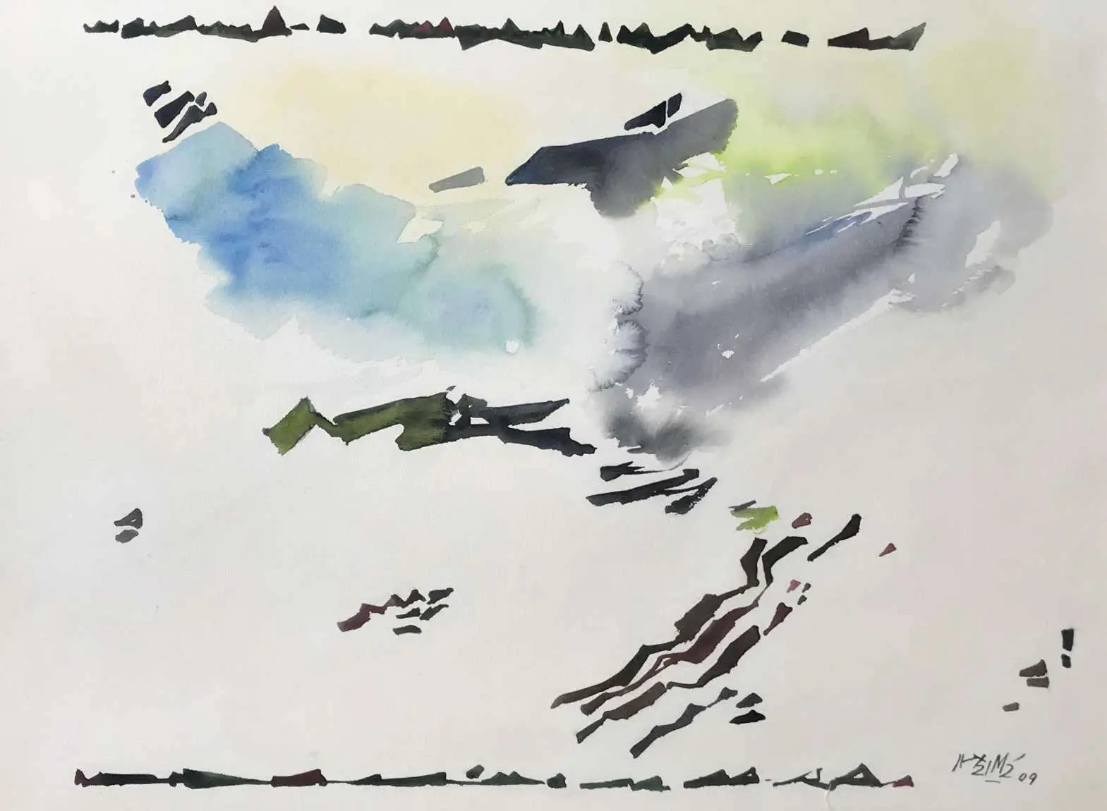 <b>Ganesh Haloi</b><br>Untitled<br>Gouache on Paper<br>22 ? 30 Inches<br>2009