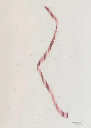 <b>Hemavathy Guha</b><br>Untitled<br>Needle and Thread on Paper<br>13.5 x 9.8 Inches<br>Unknown