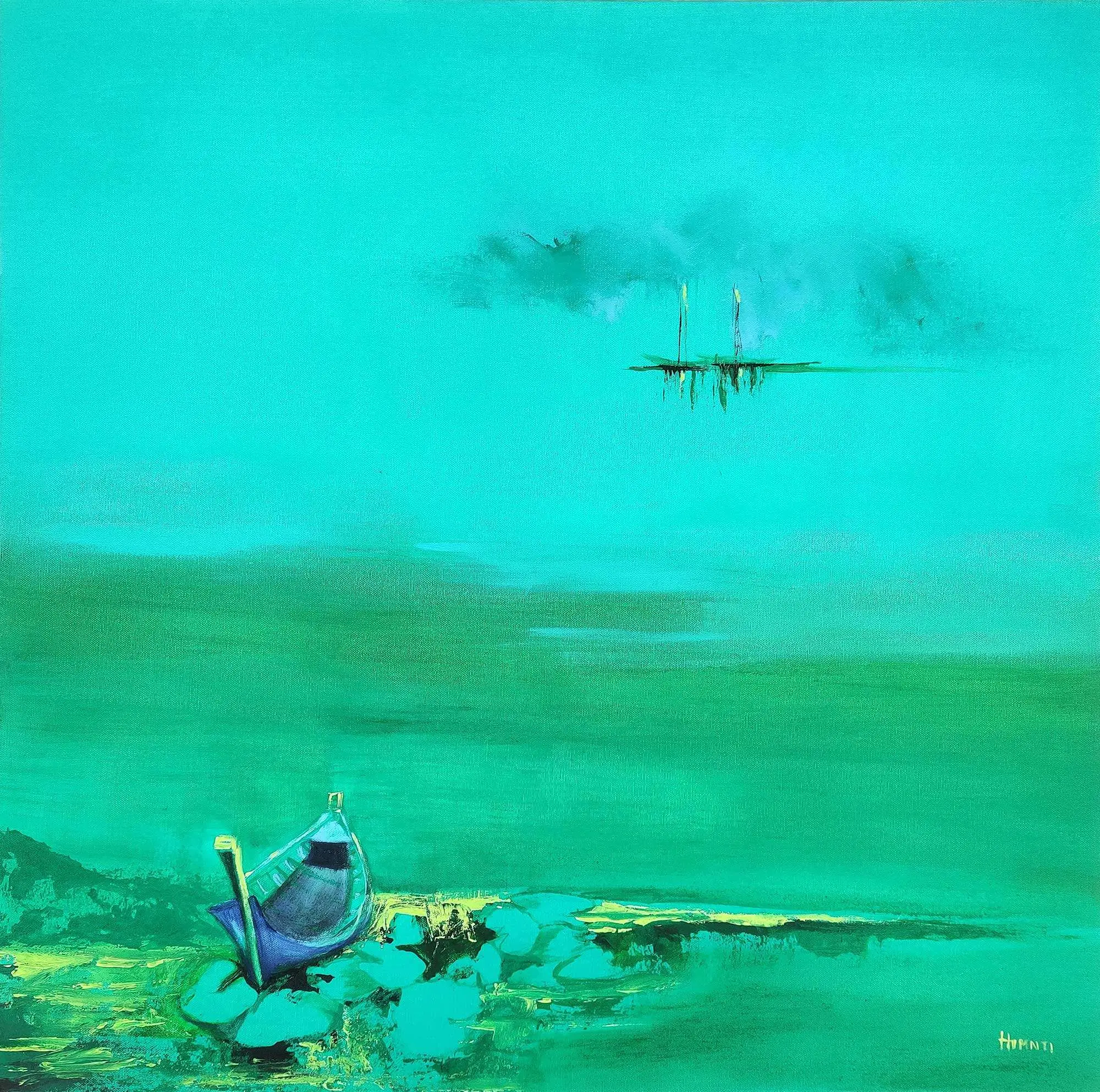 <b>Himnti Sen</b><br> Untitled<br>Oil and Acrylic on Canvas<br>30 x 30 Inches<br>2025