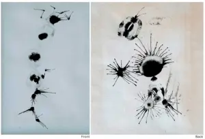 <b>Jagdish Swaminanthan</b><br>Untitled (Double Sided)<br>Ink on Paper<br>13 x 8.5 Inches<br>1970