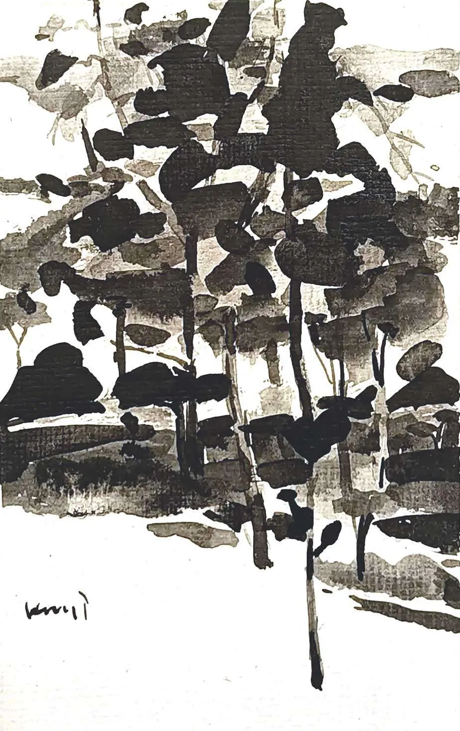 <b>K. G. Subramanyan</b><br>Untitled<br>Ink on Paper<br>5.5 x 3.5 Inches<br>Unknown
