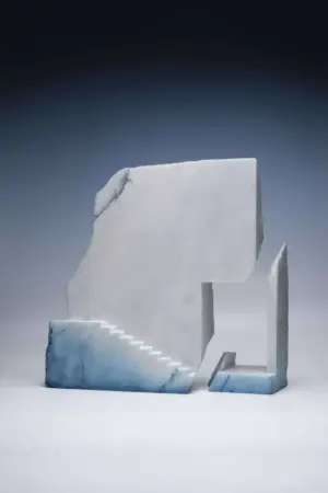 <b>Kavin Mehta</b><br>Prelude<br>Hand- Carved Natural Sandstone<br>Dyed in Natural Indigo <br>16.1 x 5.9 x 17.3 Inches<br> Unknown