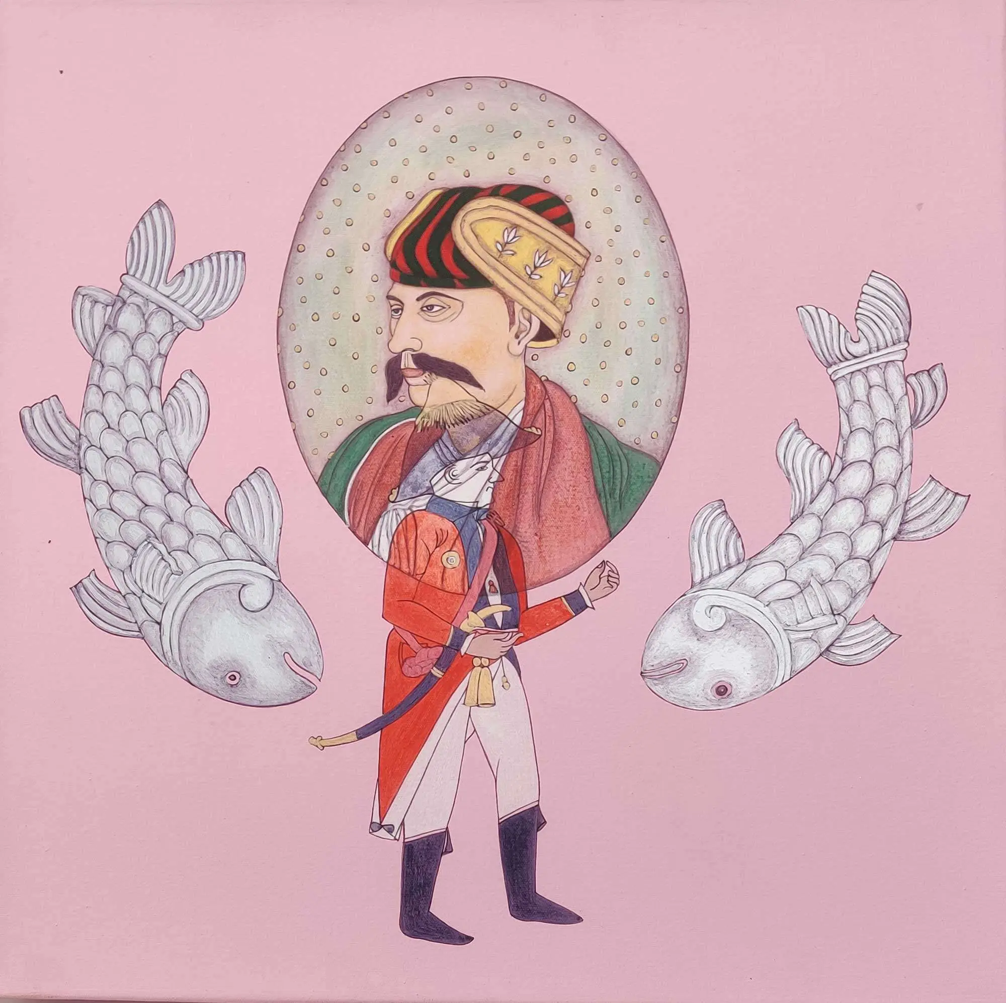 <b>Mainaz Bano</b><br> Hues of Inheritance<br>Acrylic on Canvas<br>12 x12 Inches<br> ?2024