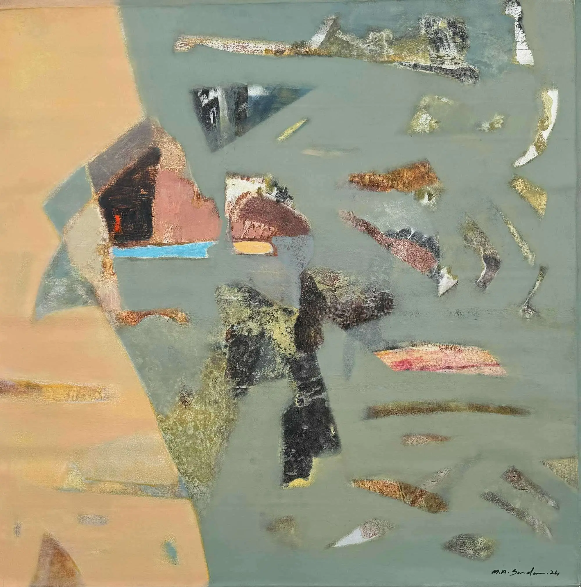 <b>Mukhtar Ahmed Sardar</b><br>Untitled<br>Acrylic on Canvas<br>36 x 36 Inches<br> ?Unknown