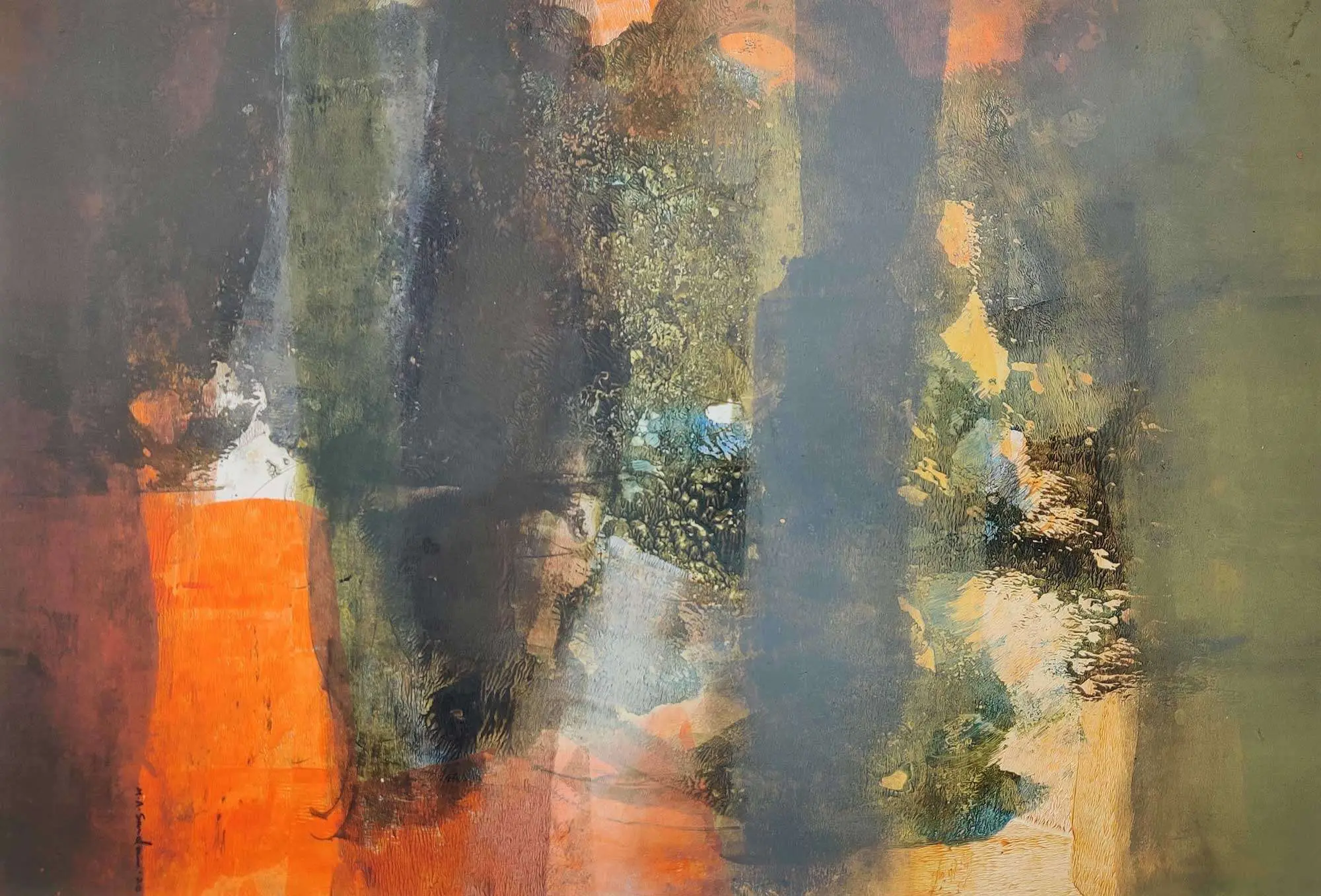 <b>Mukhtar Ahmed Sardar</b><br>Untitled<br>Acrylic on Paper<br>12 x 17.3 Inches<br> ?Unknown