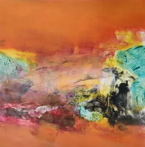 <b>Mukhtar Ahmed Sardar</b><br>Untitled<br>Acrylic on Paper<br>10 x 10 Inches<br> Unknown