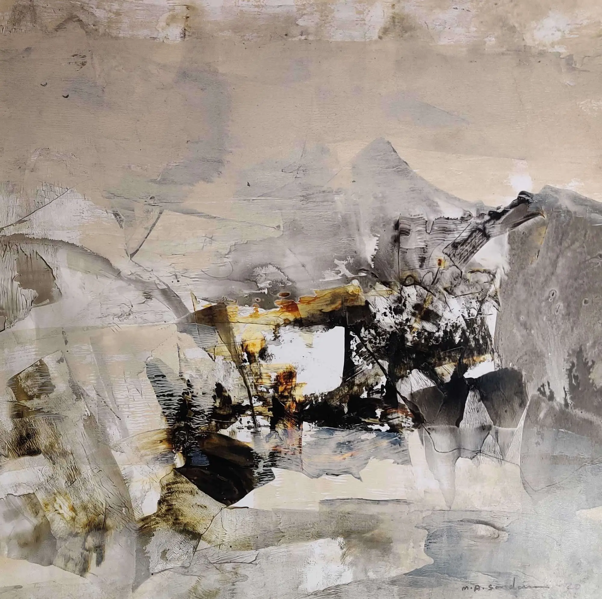 <b>Mukhtar Ahmed Sardar</b><br>Untitled<br>Acrylic on Paper<br>10 x 10 Inches<br> ?Unknown