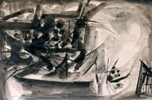 <b>Ram Kumar</b><br>Untitled<br>Ink on paper<br>19.5 x 29.5 Inches<br> 1969