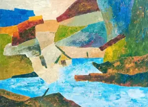 <b>Ram Kumar</b><br>Untitled<br>Acrylic on paper<br>21.5 x 29.5 Inches<br> 2009