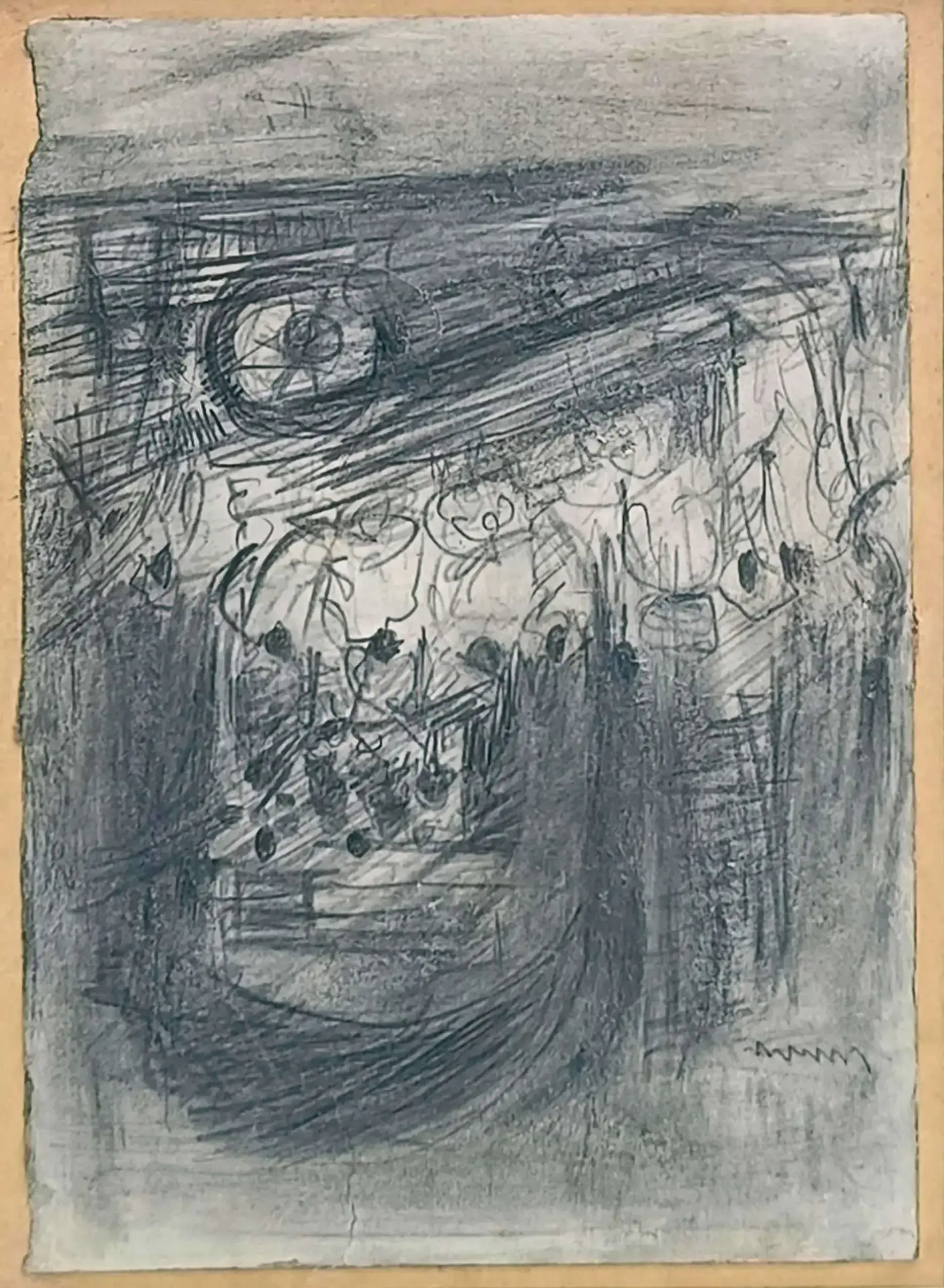 <b>Sailoz Mookherjea</b><br>Untitled<br>Acrylic on Canvas<br>7 x 5 Inches<br> ?Unknown