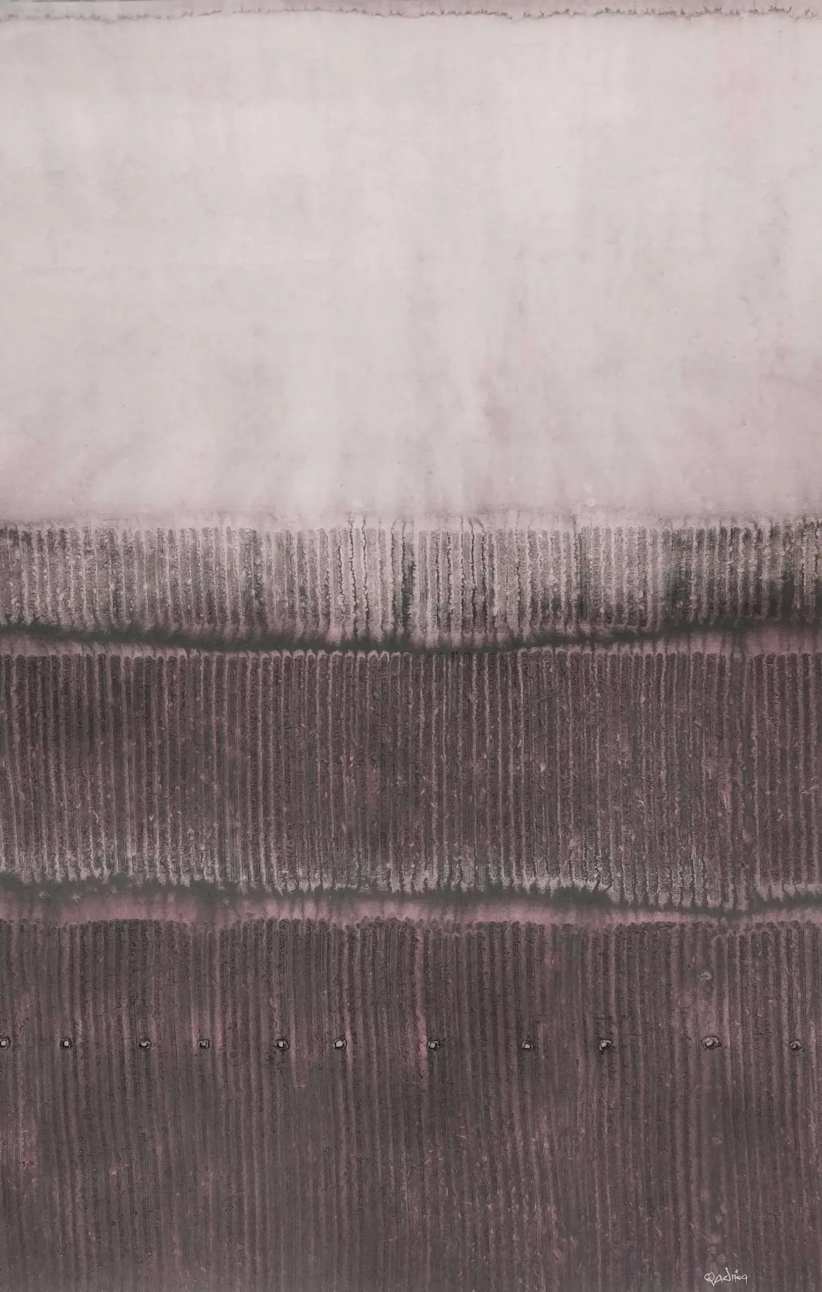 <b>Sohan Qadri</b><br>Untitled<br>Acrylic on Canvas<br>23.6 x 38.9 Inches<br> ?2009