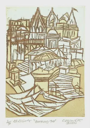 <b>Vrindavan Solanki</b><br>Banaras-II<br>Etching<br>11 x 15 Inches<br>2025