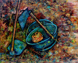 <b>Apurva Desai</b><br>Construction Form<br>Oil on Canvas<br>36 x 30 Inches<br>2017