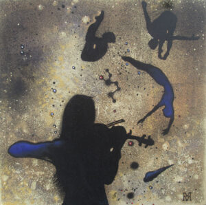 <b>Manoj Vyloor</b><br>Serenade #2<br> Acrylic on Canvas<br>12 x 12 Inches<br>2020