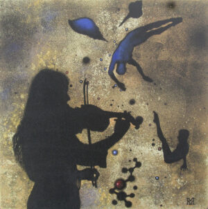 <b>Manoj Vyloor</b><br>Serenade #1<br> Acrylic on Canvas<br>12 x 12 Inches<br>2020