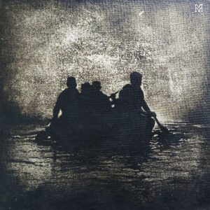 <b>Manoj Vyloor</b><br>The Crossing<br> Acrylic on Canvas mounted on Board<br>12 x 12 Inches<br>2018