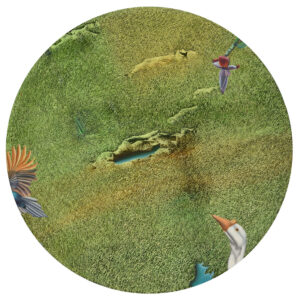 <b></b><br>Jagannath Mohapatra<br> Earth Surface<br>Oil on Canvas <br>36 x 36 Inches<br>2023