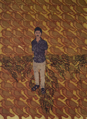 <b></b><br>Shatrughan Thakur<br> Remembering Some Words Remembering Some Moments (Gram Swaraj) <br>Natural Dyes on Khadi<br>48 x 60 Inches<br>Unknown