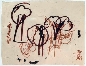 <b>Benode Behari Mukherjee </b><br>Untitled <br>Drawing on Nepalese Handmade Paper <br> 9 x 11.5 Inches<br>Unknown