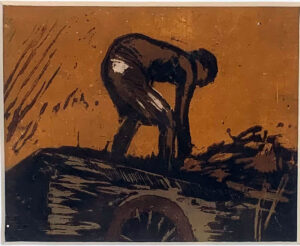 <b>Somnath Hore </b><br>Untitled <br> Coloured Woodcut on Nepalese Paper <br> 11.5 x 14 Inches <br> 1983