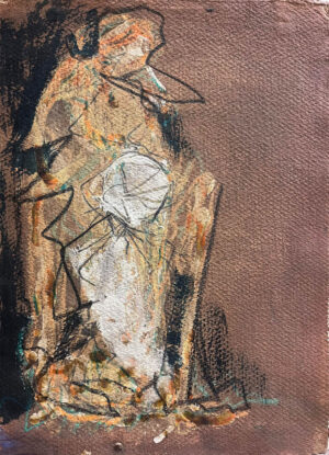 <b>Reba Hore </b><br>Untitled <br>Red Oxide on Paper  <br> 17.5 x 13 Inches<br>Unknown