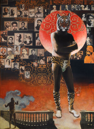 <b>Chhatrapati Dutta</b><br>Baanglaar Baagh<br>Mixed Media on Canvas <br> 60 x 48 Inches<br>2016