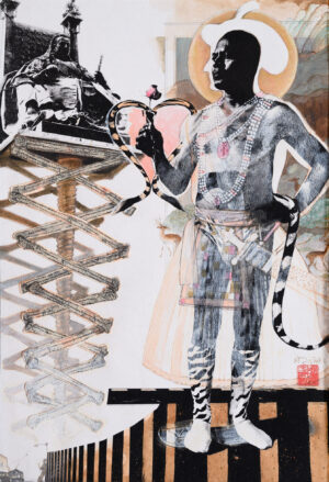 <b>Chhatrapati Dutta</b><br>Baanglaar Baagh<br>Photo Performance, CG, Digital Print, Watercolour and Graphite <br> 19 x 13 Inches<br>2016