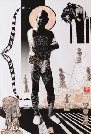 <b>Chhatrapati Dutta</b><br>Baanglaar Baagh<br>Photo Performance, CG, Digital Print, Watercolour and Graphite <br> 19 x 13 Inches<br>2016