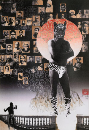 <b>Chhatrapati Dutta</b><br>Baanglaar Baagh<br>Photo Performance, CG, Digital Print, Watercolour and Graphite <br> 19 x 13 Inches<br>2016