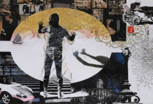 <b>Chhatrapati Dutta</b><br>Baanglaar Baagh<br>Photo Performance, CG, Digital Print, Watercolour and Graphite <br> 13 x 19 Inches<br>2016