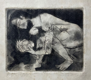 <b>Somnath Hore</b><br>Nude<br>Etchinh and Aquatint on Paper <br> 4 x 5 Inches<br>1973<br> Edition: A/P-13/25